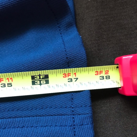 Banana Republic Blue Fit & Flare Midi 3 Black Buttons in Back Short Slee… - Picture 11 of 13